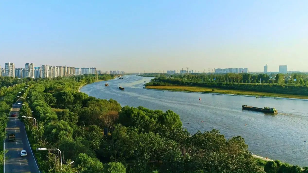 濟寧京杭大運河美景。